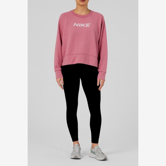 Nike Tops - Nike Dri-FIT Cropped Sweatshirt Pink Long Sleeve Athletic Gym L Athleisure 93-08